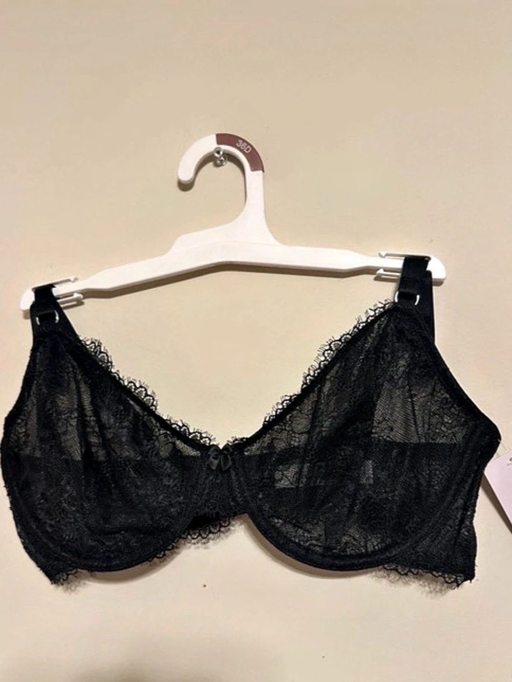 auden Women's Lace Unlined Balconette Bra Black Size 36D